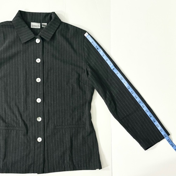 Chico’s charcoal grey pinstripe shirt jacket - Picture 10 of 10
